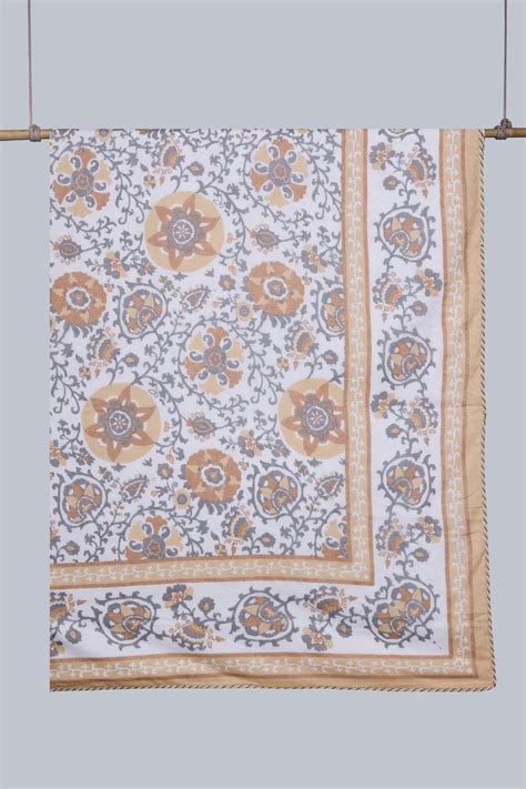 Buy Mustard Magic: Daffodile Mustard Reversible Cotton Muslin Dohar by ...