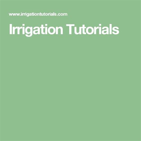 Irrigation Tutorials 的图像结果