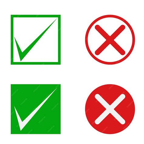 Premium Vector | Yes or no check mark. mark icon button box frame green ...