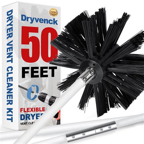 Dryvenck 50ft Dryer Vent Brush Dryer Vent Clean Kit Dryer Cleaner Brush ...