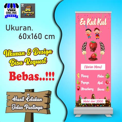 Jual Cetak Spanduk Banner Ukuran 60x160 cm Jualan Es Kul Kul Viral ...