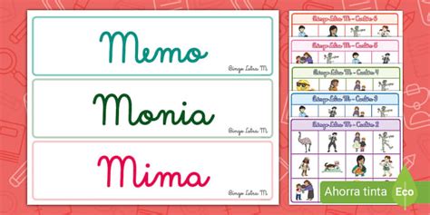 Juego: Bingo: Letra M cursiva - Versión 1 (teacher made)