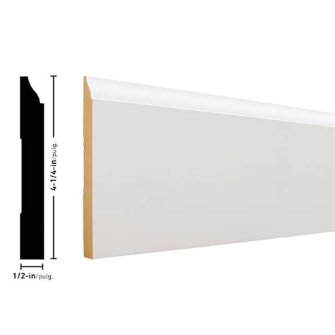 RELIABILT 1/2-in x 4-1/4-in x 12-ft Colonial Primed MDF 620 Baseboard ...