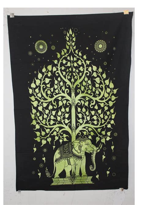 Indian Tree of Life Psychedelic Wall Hanging Elephant Tapestry,Poster ...