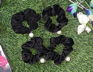 Deepti Chandna Designs Black Cotton Hair Bands Ponytail Scrunchies Hair ...