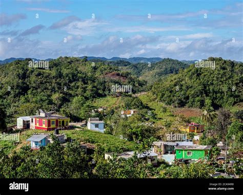 Nine Mile, Bob Marley's birthplace, elevated view, Saint Ann Parish ...