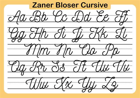 Zaner-Bloser Handwriting Chart - 10 Free PDF Printables | Printablee