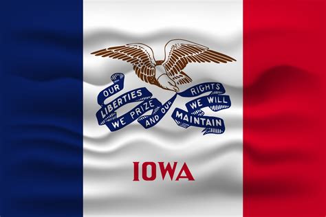 Waving flag of the Iowa state. Vector illustration. 17395937 Vector Art ...