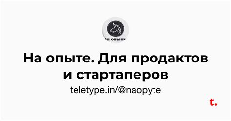 На опыте. Для продактов и стартаперов — Teletype