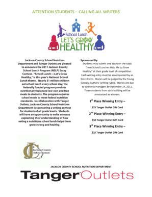 Fillable Online ATTENTION STUDENTS CALLING ALL WRITERS TO ENTER THE ...