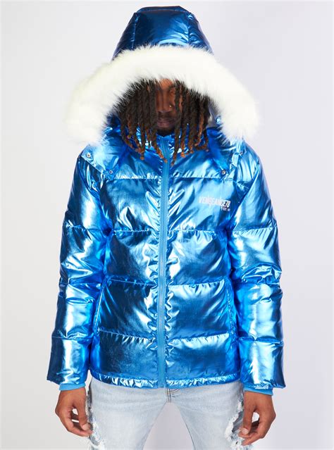 Vengeance78 Jacket - Vengeance of Cincy Puffer - Metallic Blue and Ora