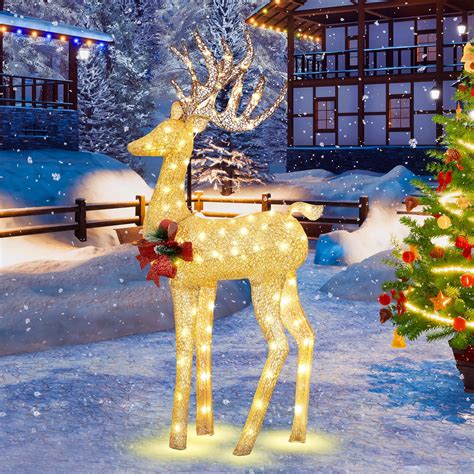 Amazon.com: Christmas Lighted Reindeer Family Outdoor Christmas Yard ...