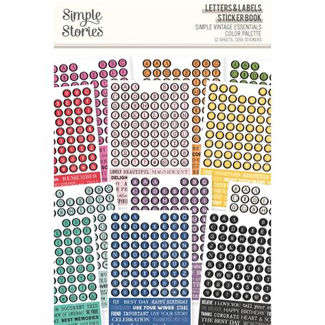 Simple Vintage Essentials Sticker Book 12/Sheets-Letters & Labels ...