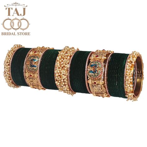 Rajwadi Bangle Set in Best Peacock and Radha Krishana Design – Taj ...