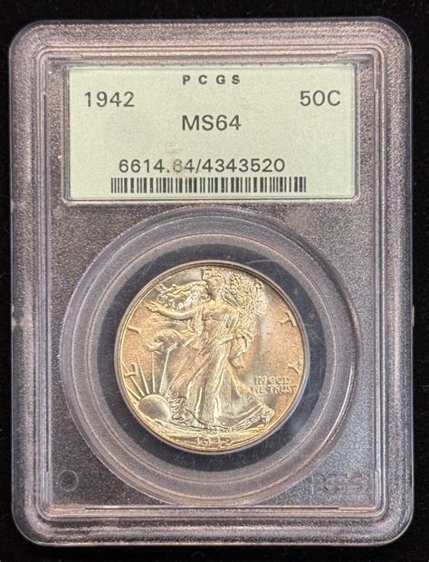 1942 Walking Liberty Half Dollar, MS64 PCGS (12062) - For Sale, Buy Now ...