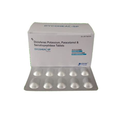 Diclofenac Potassium + Paracetamol Serratiopeptidase Tablets Zivon Lif