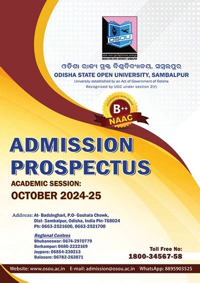 Admission Prospectus | Odisha State Open University, Sambalpur