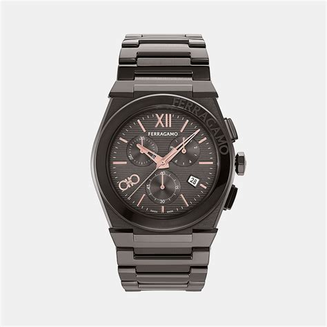 Ferragamo Men Dark Grey Chronograph Watch SFMR01124 – Just In Time