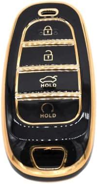 KMH TPU Gold Car Smart Key Cover Compatible for Hyundai Tucson 2022 4 ...