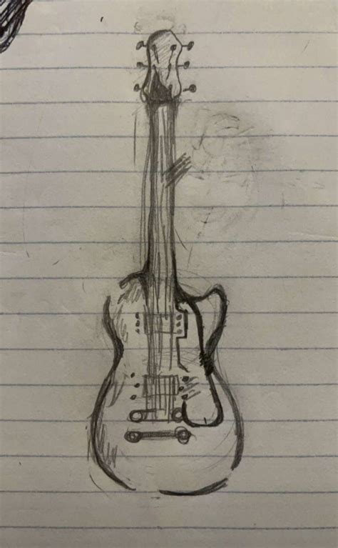 Electric Guitar Drawing by Mizuk1e