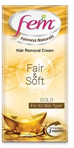 Buy Fem Fairness Naturals Hair Removal Cream Fair and Soft Gold - 25 g ...