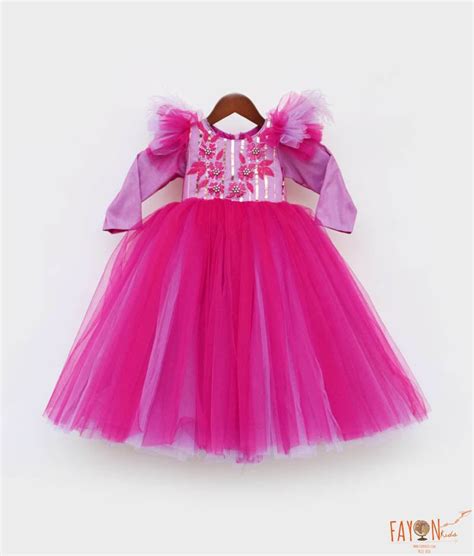 Wine Burgundy and Purple Net Gown for Girls – FayonKids