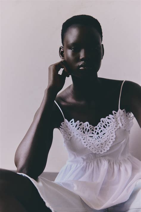 - Lace-trimmed strappy top - White - Ladies | H&M IN