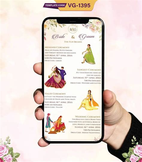 Multiple Function Wedding Invitation | Traditional Indian Wedding E-In ...