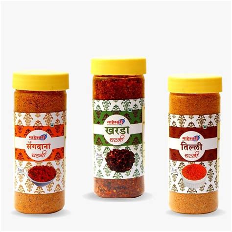 Maheshwari Combo Chutney Tilli Chutney, Peanut Chutney, Kharda Chutney ...