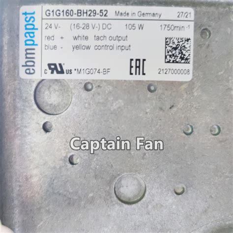 Ebm-papst G1G160-BH29-52 Ebm Papst Fan 24VDC 5.8A 105W EC India | Ubuy