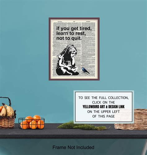Buy Banksy Rest Don't Quit - Unframed Dictionary Wall Art Print - Makes ...