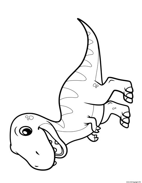 T Rex Coloring Page Printable Farrah Printable/kawaii Dinosaur Coloring ...
