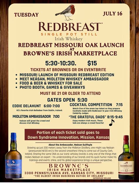 Redbreast Missouri Oak Launch, Browne's Irish Marketplace, Kansas City ...