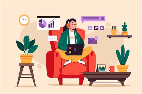 Telecommuting concept | Free Vector