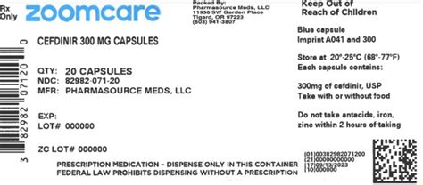 CEFDINIR CAPSULES, USP 300 mg Rx only To reduce the development of drug ...