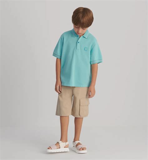 Kids' Polo Shirt Turquoise Blue Cotton Jersey | DIOR