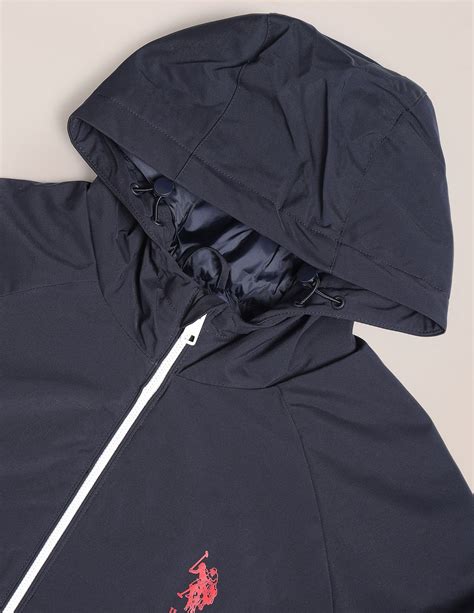Buy Men Colour Block Logo Hooded Jacket Blue|U.S. Polo Assn. India