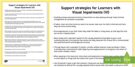 * NEW * Support Strategies for Partially Sighted Learners Adult Guidance