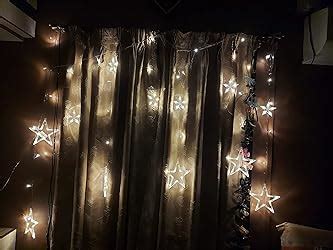 fizzytech 12 Stars LED Plastic Corded Electric Curtain String Lights ...