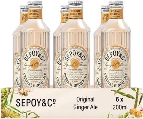 Sepoy & co Original Ginger ale (Pack of 6 X 200ml ) Low Calorie ...