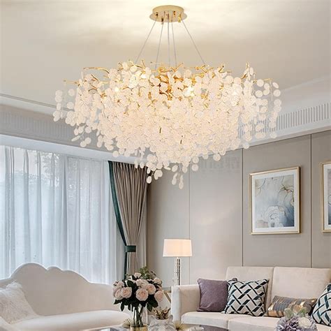 żyrandole led nowoczesny luksus, 60cm złoty kryształ do wnętrz domowych ...