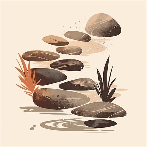 Japanese garden patterns with rocks and sand | Premium AI-generated vector
