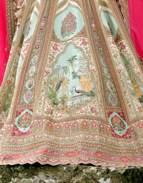 The Mughal Jharokha Print With Embroidery Bridal Lehenga – Roopkala