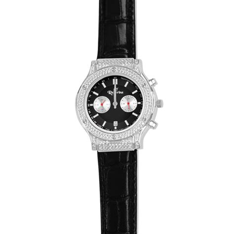 Legend Silver Watch for Men with Black Dial and Leather Strap – Raajraani