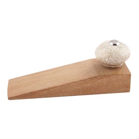 White Marble Ceramic Floral Door Stopper