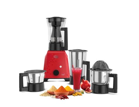 Elgi Ultra Topp+ Liquidizer 750W 4 Jars Mixer Grinder, Candy Red ...