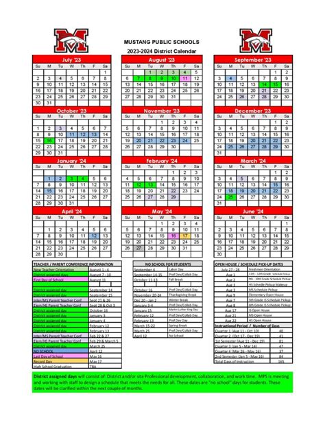 Mustang Public Schools Calendar 2024-2025 | Holiday Breaks - New School ...