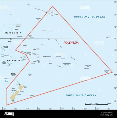 Vector map of the Pacific island region of Polynesia Stock Vector Image ...