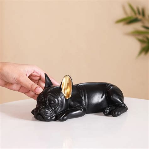 Bulldog Figurine Black Online - Premium Decor Object | Nestasia