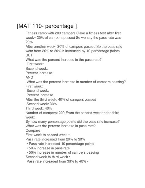 Mat110- percentage - notes and examples - [MAT 110- percentage ...